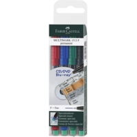 Etui de 4 marqueurs CD/DVD MULTIMARK Permanent Pointe fine - Faber-Castell