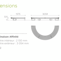 Banquette d'extérieur 6 places enfant 1/2 cercle avec dossier AFFINITÉ