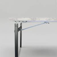 Table pliable Tambu 160x80cm marbre bianca luna - intérieur - RestooTab