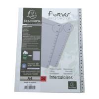 Intercalaires imprimés alphabétiques PP recyclé gris - AZ 26 positions - A4 - Gris