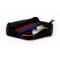 Trousse ronde CUIR NOIR VIEILLI Diam 5,5x22 cm