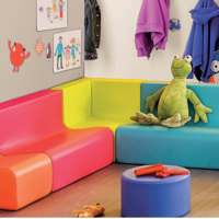 Banquette junior en mousse 2 places HT 32 cm et 20 coloris au choix
