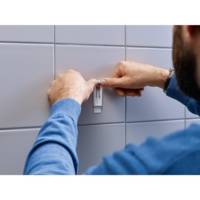 Lot de 2 Vis adhésive Ajustables Powerstrips pour carrelage/métal 3 Kg Blanc