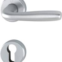 Ensemble de poignées MARIBOR finition aspect chrome satiné clé L 37 - Gedimat - HOPPE