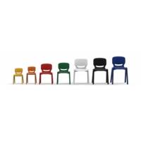 Chaise monobloc 4 pieds Ergos One T1  bleu foncé - hauteur assise 27 cm
