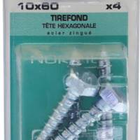 Tirefond tête hexagonale acier zingué 10 x 60 mm - Gedimat - NORAIL