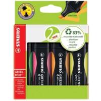 Étui carton de 4 Surligneurs GREEN BOSS Pointe Biseautée 2-5 mm Couleurs assorties