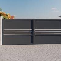 Portail battant NOLANE alu gris anthracite - Gedimat - COFRECO