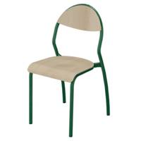 Chaise NUAGE assise et dossier bois Blueprotech® piètement époxy - T6 - Vert RAL 6029 - MOBIDECOR