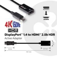 DisplayPort Adaptateur DisplayPort mâle HDMI Femelle Noir HDR 4K60Hz aktiv