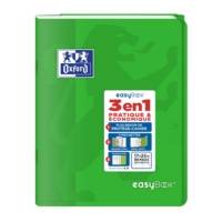 Cahier Easybook agrafé 17x22cm 96 pages grands carreaux 90g vert