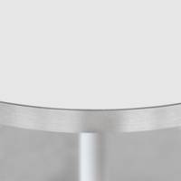Table pied blanc Ø70cm blanc chants inox - intérieur - RestooTab
