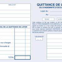 Carnet à souche QUITTANCES DE LOYER 105 x 245 mm 50 Feuillets