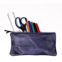 Trousse plate CUIRISÉ 11x22 cm - Pétrole