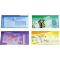 Sachet de 6 enveloppes chéquier en polypropylène 220 x 135 mm assortis