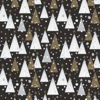 Rouleau Papier Cadeau ALLIANCE 0,7 x 50 m SAPINS FOND NOIR - CLAIREFONTAINE
