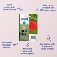 Cartouche Jet d'encre N°29 Cyan Fraise (3 ml) 180 pages