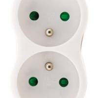 Prise multiple biplite 2 x 16A en façade - blanc - Gedimat - ZENITECH