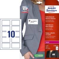 Boite de 200 badges adhésifs en tissu blanc 5x8 cm