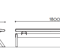 Banquette d'extérieur 3 places Tango bois - pieds triangulaires