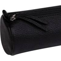 Trousse ronde CUIR NOIR VIEILLI Diam 5,5x22 cm