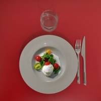 Mange-debout pied noir 60x60cm rouge - intérieur - RestooTab