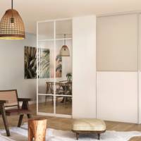 Bloc-porte isotherme BERING décor chêne blanc Hui.72 à 100 mm - 204 x 83 cm - gauche poussant - Gedimat - SOGAL