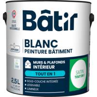 Peinture mur et plafond TOUT EN 1 satiné blanc - Gedimat - BATIR