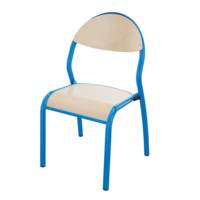 Chaise ROND'O 4 pieds assise et dossier bois Blueprotech® piètement époxy - T3 - Jaune RAL 1003 - Mobidecor