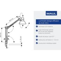 Lampe de bureau MAULstudy, avec pince, blanc