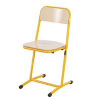 Chaise SAKI assise et dossier bois Blueprotech® piètement époxy - T6 - Gris clair RAL 7035 - Mobidecor