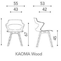 Chaise KAOMA 4 pieds bois coque recouverte de tissu