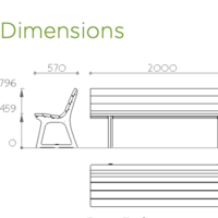 Banc d'extérieur 3 places Confort Evolution