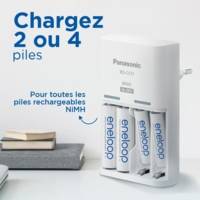 Eneloop Chargeur Basic BQ-CC51E Pour 2 ou 4 Piles AA/AAA (Sans Piles)