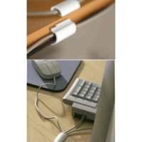 Lot de 5 Clips adhésif Powertrips pour câble + 6 strips small Blanc - TESA