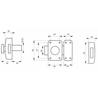 Verrou porte 2310 à bouton et cylindre 45mm 3 clés - lot de 2 pièces - Gedimat - THIRARD