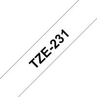 Cassette TZ Tape TZe-231 12 mm x 8m Noir sur Blanc