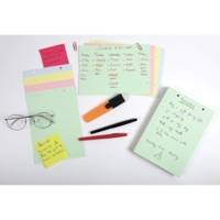 Étui de 100 fiches bristol quadrillé 5x5 perforé 148x210mm Couleurs assorties