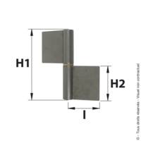 Paumelle de grille à souder nœud plat - H80mm - Gedimat - AFBAT