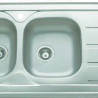 Evier à poser SINOPE 1 cuve + 1 égouttoir inox lisse - Gedimat - JS