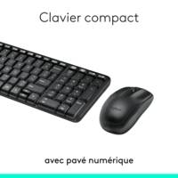 Pack Clavier - Souris MK220 Sans Fil 2.4GHZ AZERTY FR