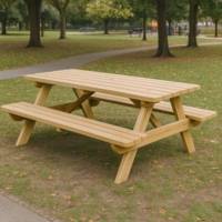 Table de pique-nique en bois Ép. 45 mm - JAD Groupe