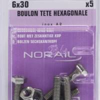 Boulon tête hexagonale inox A2 - Gedimat - NORAIL