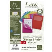 Paquet de 100 chemises à fenetre Forever - 22x31cm - Vert vif - EXACOMPTA