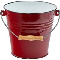 Seau rouge en acier émaillé vitrifié 5,5 l 22cm