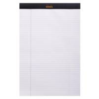 Bloc agrafé Rhodia N°19 21x31,8 cm 80 feuillets ligné avec marge 80g - Noir