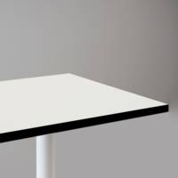 Table pied blanc 120x70cm blanc chants noir - intérieur - RestooTab