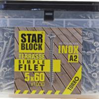 Vis STARBLOCK terrasse inox A2 5 x 60 mm - Gedimat