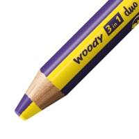 Crayon multi-talents  woody 3 in 1 duo - jaune-violet