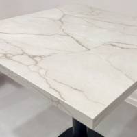 Table pied noir 120x70cm marbre yule - intérieur - RestooTab